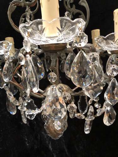 A Six Light French Traditional Antique Chandelier