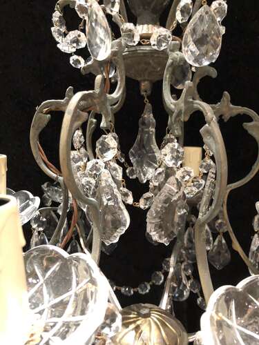A Six Light French Traditional Antique Chandelier