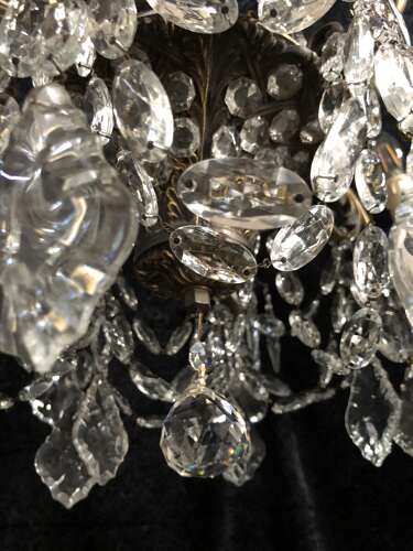 Eight Light French Bronze Antique Chandelier