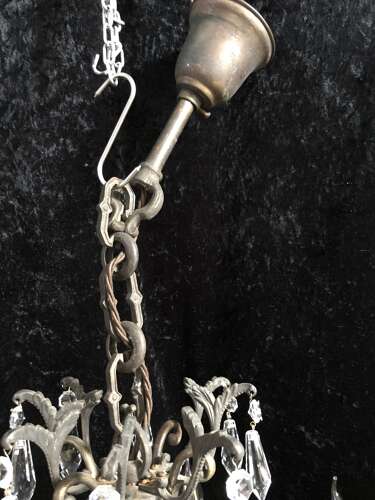 Eight Light French Bronze Antique Chandelier