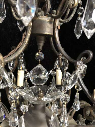 Eight Light French Bronze Antique Chandelier