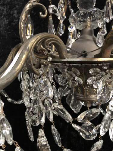 Eight Light French Bronze Antique Chandelier