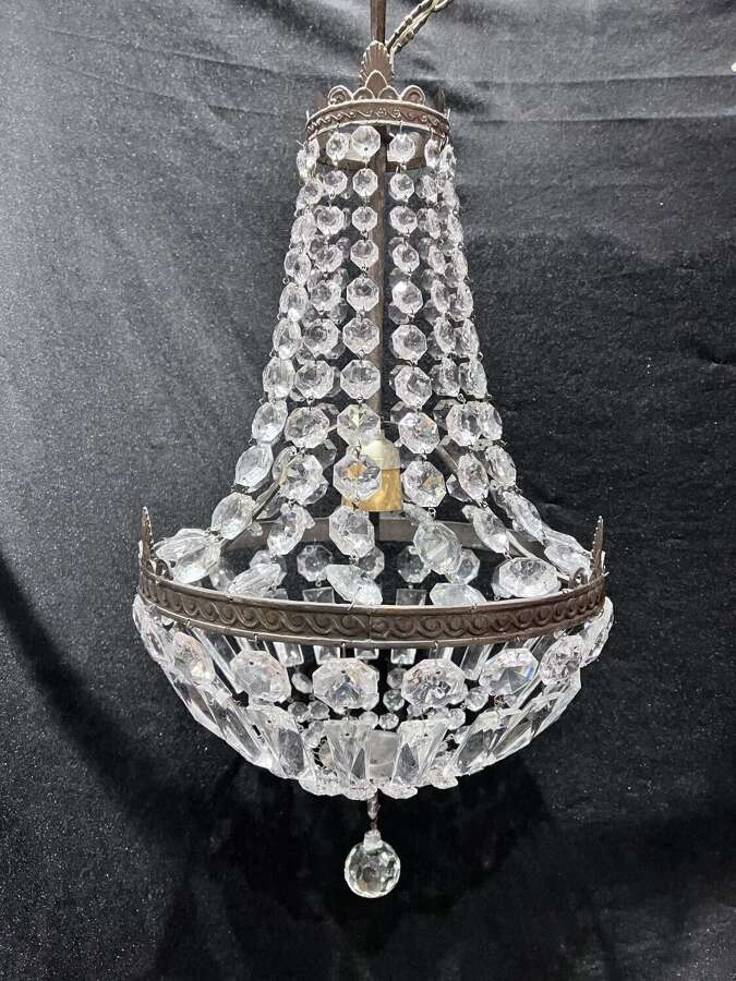 Single Light Empire Basket Antique French Chandelier