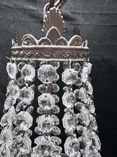 Single Light Empire Basket Antique French Chandelier