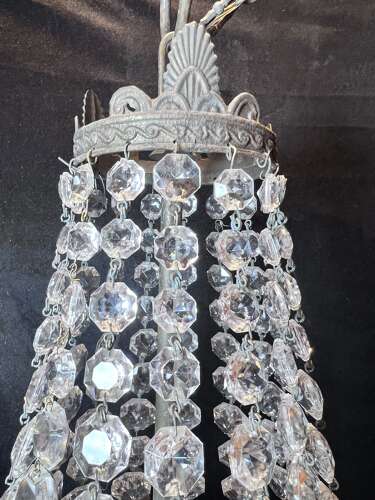 Single Light Empire Basket Antique French Chandelier