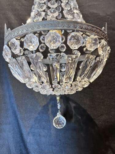 Single Light Empire Basket Antique French Chandelier