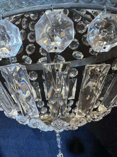 Single Light Empire Basket Antique French Chandelier