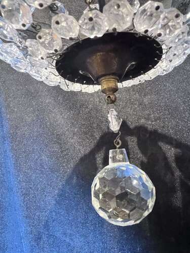 Single Light Empire Basket Antique French Chandelier