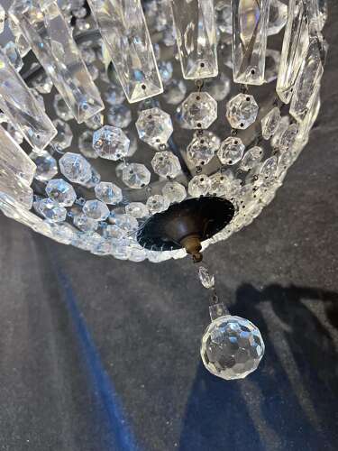 Single Light Empire Basket Antique French Chandelier