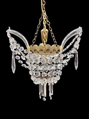 A Single Light Unusual English One Light Antique Chandelier
