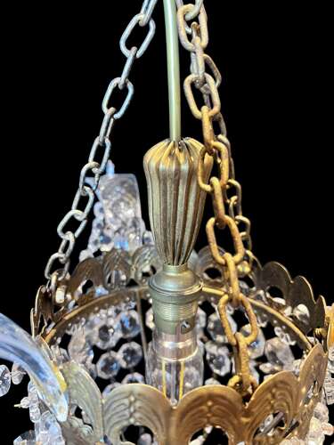 A Single Light Unusual English One Light Antique Chandelier