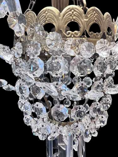 A Single Light Unusual English One Light Antique Chandelier