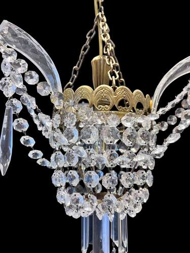 A Single Light Unusual English One Light Antique Chandelier