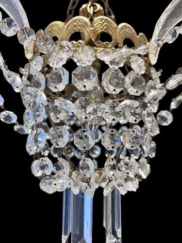A Single Light Unusual English One Light Antique Chandelier