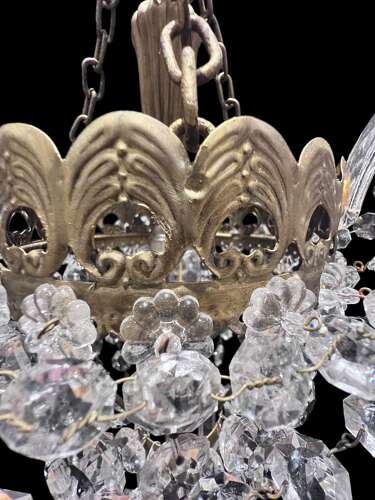 A Single Light Unusual English One Light Antique Chandelier