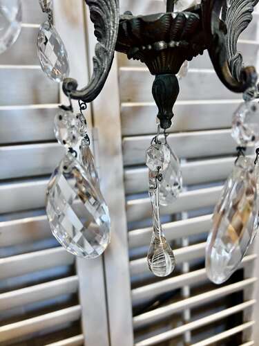 Small Single Light Italian Cage Antique Chandelier