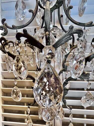 Small Single Light Italian Cage Antique Chandelier