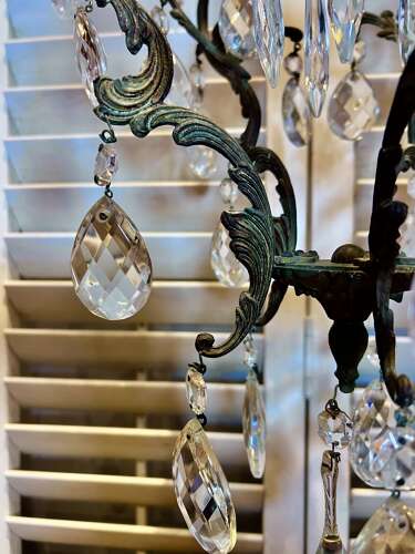 Small Single Light Italian Cage Antique Chandelier