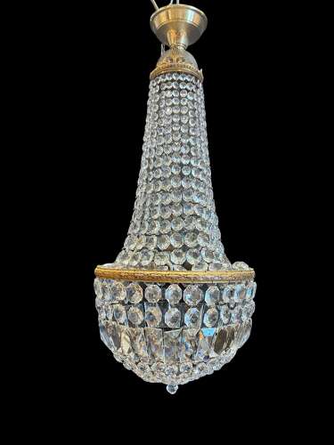 A One Light Good Quality French Empire Basket Chandelier