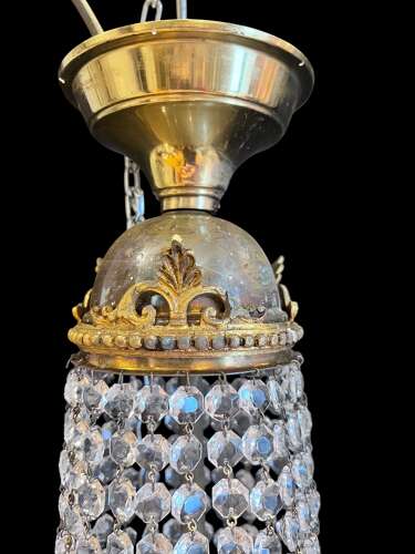 A One Light Good Quality French Empire Basket Chandelier