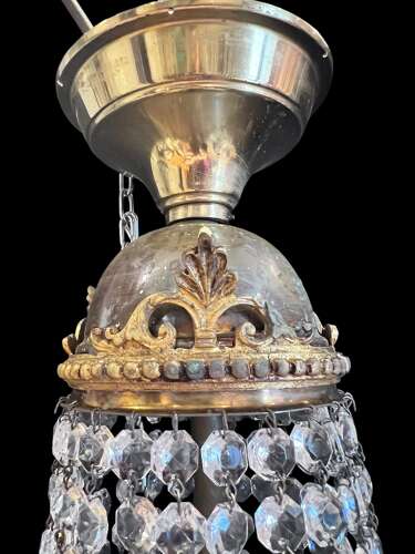 A One Light Good Quality French Empire Basket Chandelier