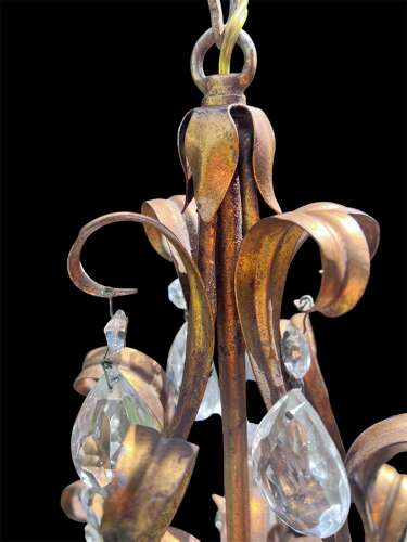French Brass Single Light Hall Antique Lantern