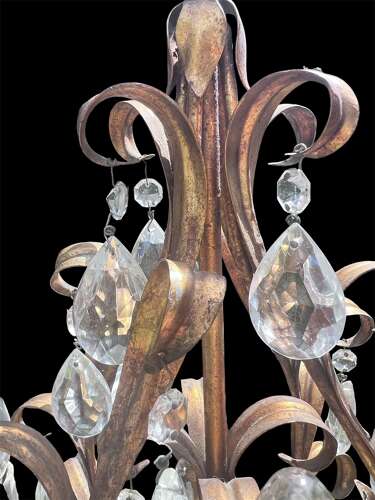 French Brass Single Light Hall Antique Lantern