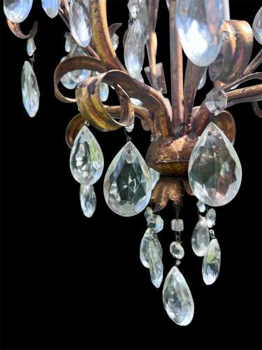 French Brass Single Light Hall Antique Lantern