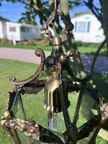 French Brass Single Light Hall Antique Lantern