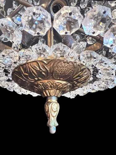 French Tent and Waterfall Empire Antique Chandelier with 11 Lights