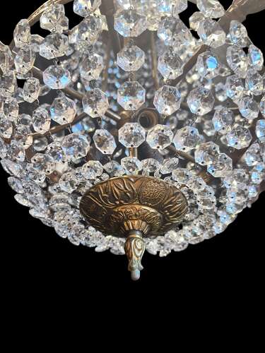 French Tent and Waterfall Empire Antique Chandelier with 11 Lights