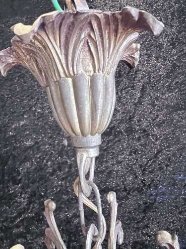 AN ANTIQUE SINGLE LIGHT BRASS ROCOCO FRENCH LANTERN