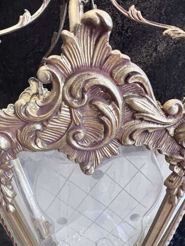 AN ANTIQUE SINGLE LIGHT BRASS ROCOCO FRENCH LANTERN