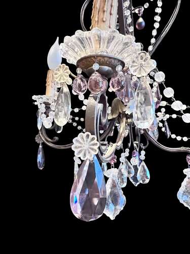 Four Light French Amethyst French Antique Chandelier