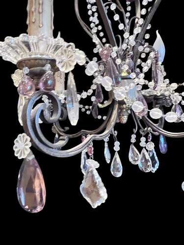 Four Light French Amethyst French Antique Chandelier
