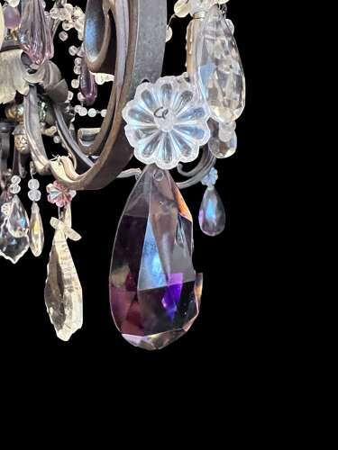 Four Light French Amethyst French Antique Chandelier