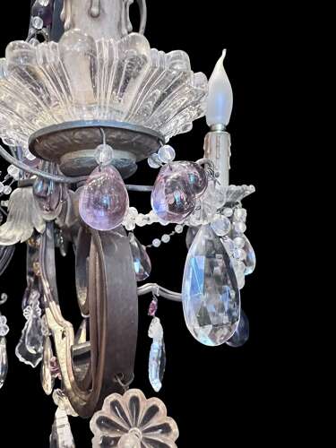 Four Light French Amethyst French Antique Chandelier
