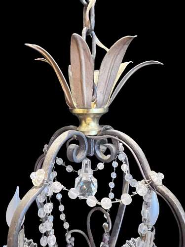 Four Light French Amethyst French Antique Chandelier
