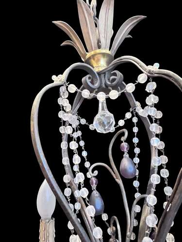 Four Light French Amethyst French Antique Chandelier