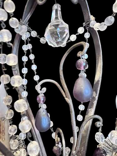 Four Light French Amethyst French Antique Chandelier