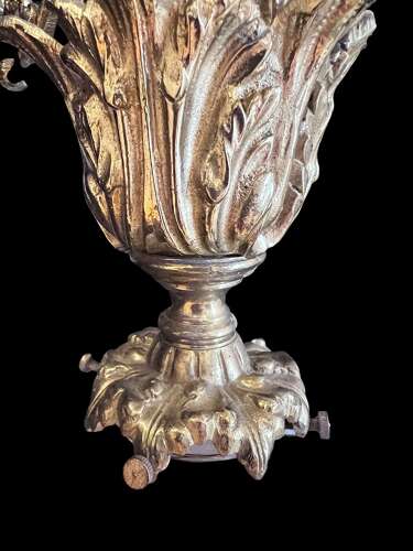 A French Brass Four Light Downlight Pendant Antique Chandelier