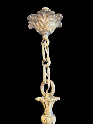 A French Brass Four Light Downlight Pendant Antique Chandelier