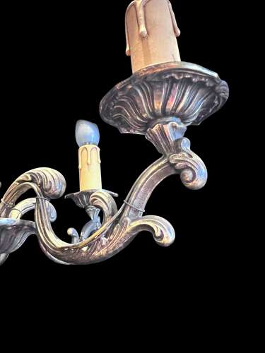 Four Light Brass French Antique Pendant Chandelier