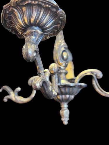 Four Light Brass French Antique Pendant Chandelier