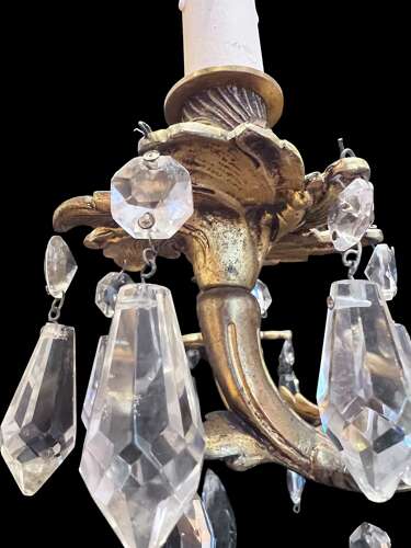 Six Light French Ormolu Antique Chandelier