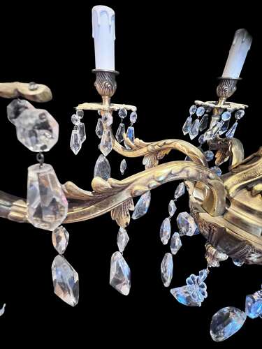 Six Light French Ormolu Antique Chandelier