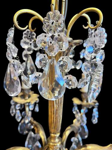 Six Light French Ormolu Antique Chandelier