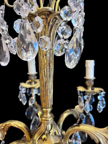 Six Light French Ormolu Antique Chandelier