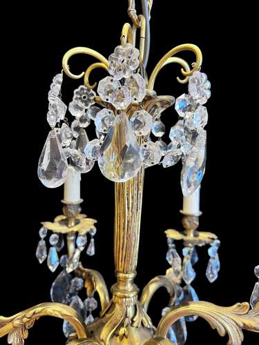 Six Light French Ormolu Antique Chandelier