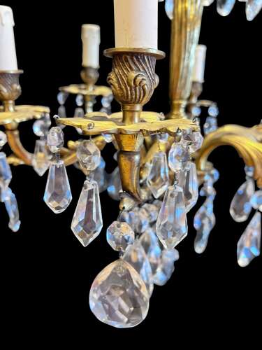 Six Light French Ormolu Antique Chandelier
